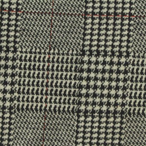 Black Houndstooth Jacquard, Cotton-Poly