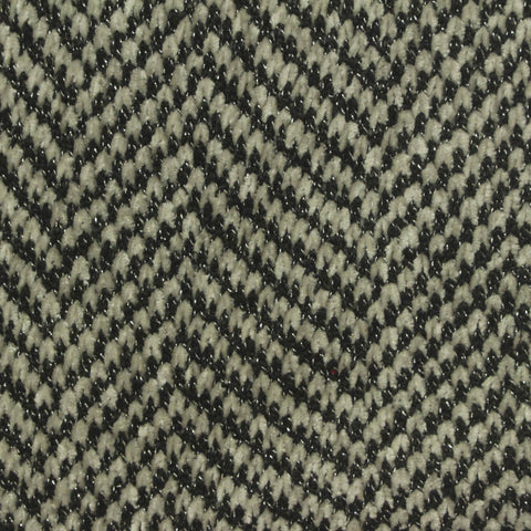 Black Herringbone Chenille, Poly-Metallic