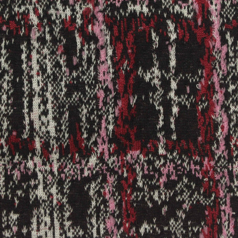 Black Abstract Interlock Knit, Polyester