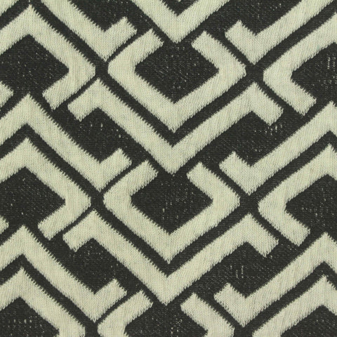 Off-White Geometric Jacquard, Poly-Viscose