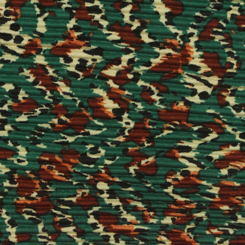 Green Abstract-Camo Jersey Knit, Polyester