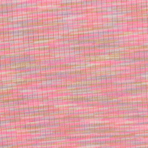 Pink Marl Rib Knit, Polyester