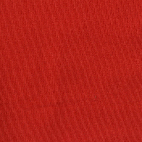 Cotton Polyester Stretch Rib Knit Fabric, 285 gsm, 107 cm — Red