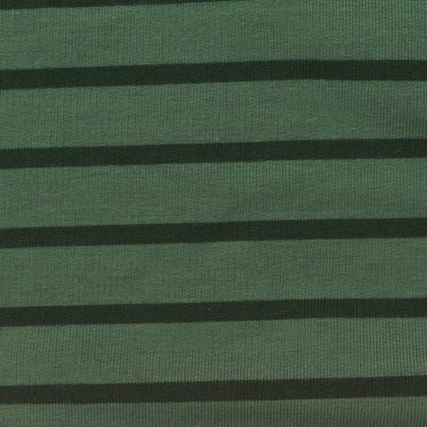 Green Stripes French Terry, Cotton