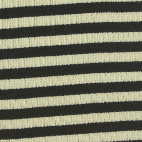 Black Stripes Rib Knit, Cotton