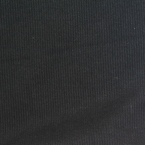 Black Ribbed Rib Knit, Cotton-Poly