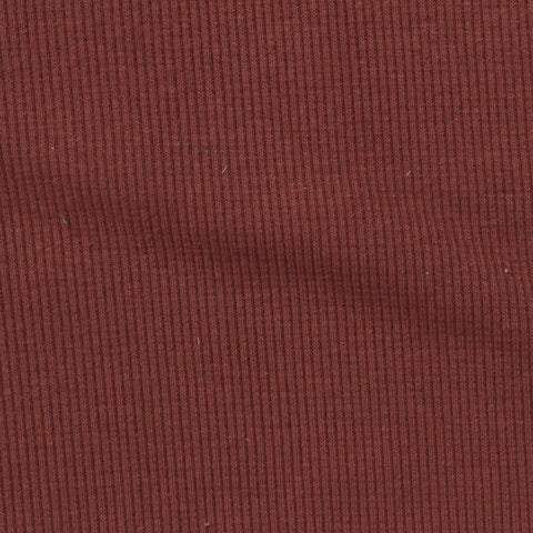 Cotton Polyester Stretch Rib Knit Fabric, 317 gsm, 135 cm — Brown