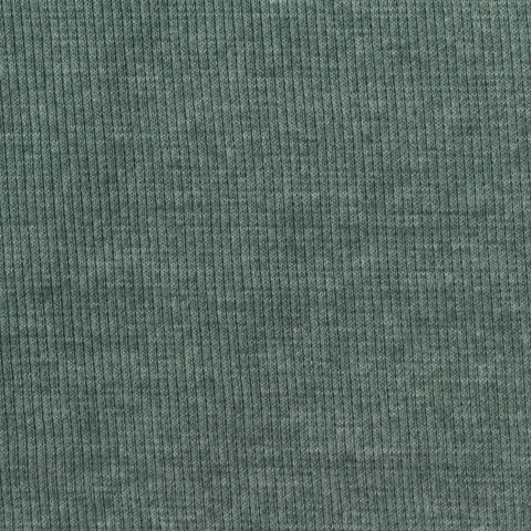 Muted Green Marl Rib Knit, Poly-Cotton