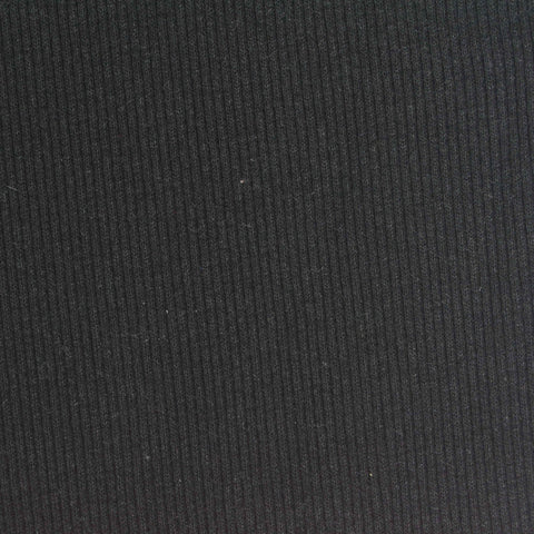 Cotton Polyester Stretch Rib Knit Fabric, 306 gsm, 135 cm — Black