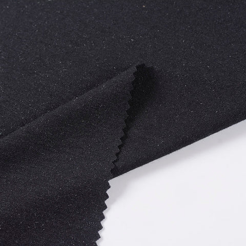 Black Marl Jersey Knit, Polyester, 230 gsm, 155 cm