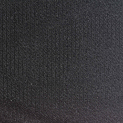 Black Textured Rib Knit, Poly-Viscose