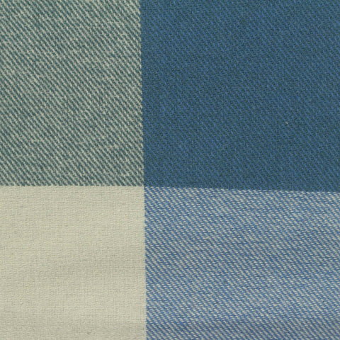 Blue Check Twill, Cotton-Poly