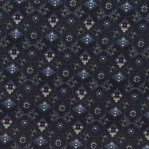 Purple Geometric-Medallion Poplin, Cotton