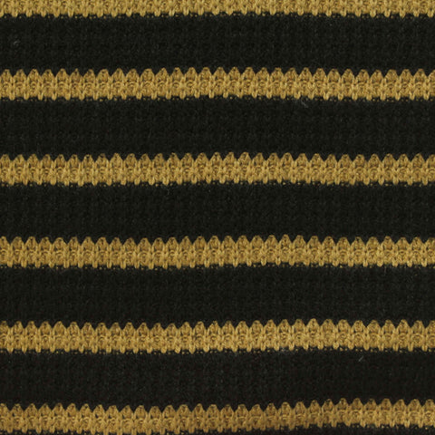 Mustard Horizontal-Stripe Waffle Knit, Polyester