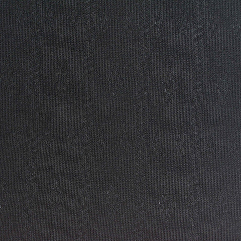 Black Ribbed Pointelle Knit, Poly-Viscose