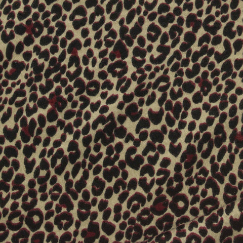 Burgundy Leopard Milk Silk Knit, Polyester