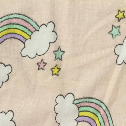 Pink Rainbows Jersey Knit, Poly-Cotton