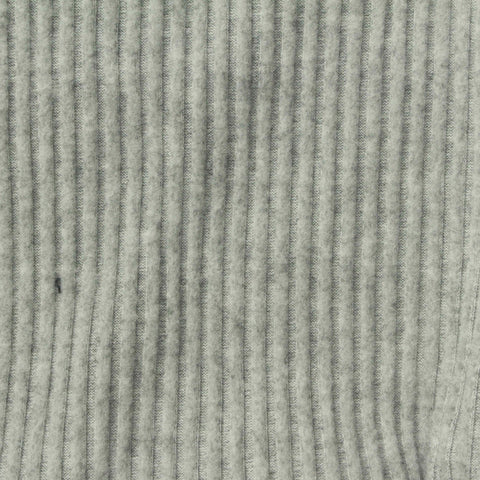Striped Brushed Polyester Stretch Rib Knit Fabric, 300 gsm, 120 cm — Grey