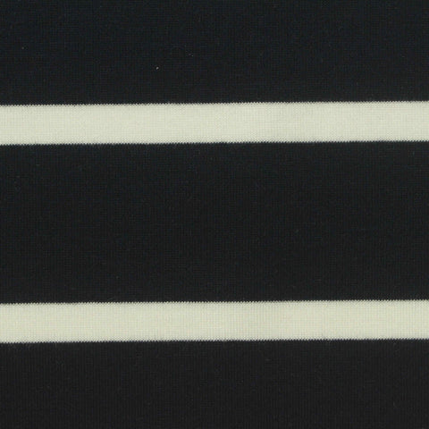 White Stripes Scuba Knit, Viscose-Poly