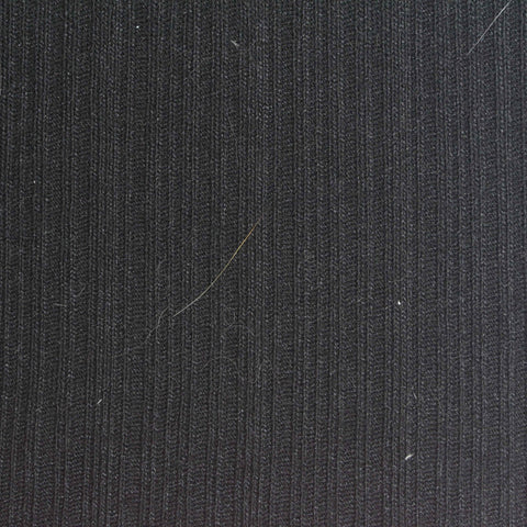 Black Ribbed Rib Knit, Cotton-Poly