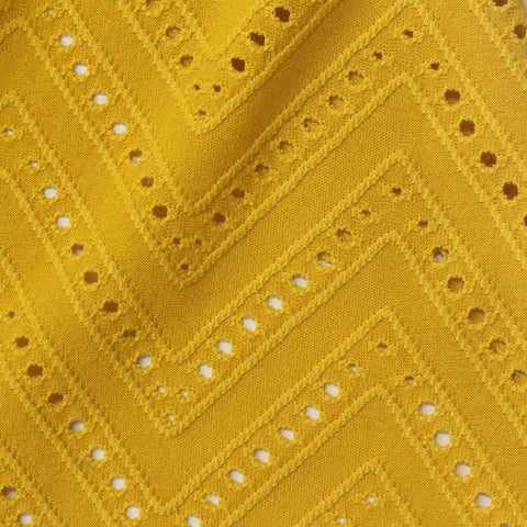Yellow Eyelet Pointelle Knit, Polyester