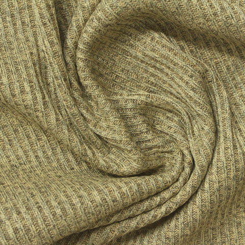 Light Beige Marl Rib Knit, Polyester, 230 gsm
