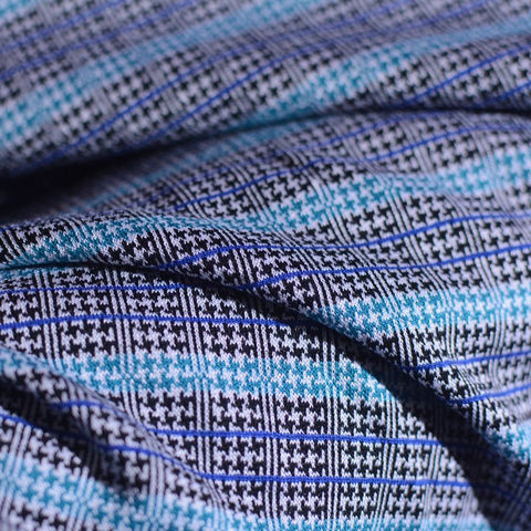 Black Horizontal-Stripe Jacquard, Poly-Cotton, 176 gsm