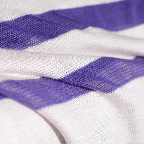 Purple Horizontal-Stripe Chunky Knit, Poly-Viscose