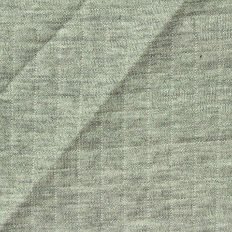 Light Grey Tone-on-Tone Grid Jacquard, Poly-Cotton