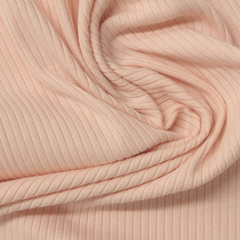Cotton Polyester Stretch Rib Knit Fabric, 195 gsm — Pink, ref EF-279038