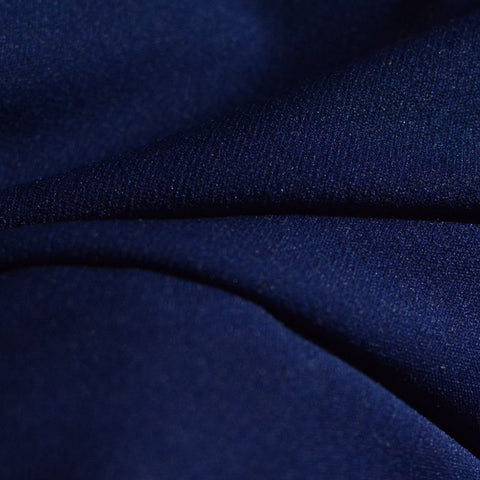 Viscose Polyester Stretch Interlock Knit Fabric, 242 gsm, 146 cm — Navy