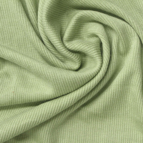 Tencel Lyocell Stretch Rib Knit Fabric, 231 gsm, 125 cm — Green