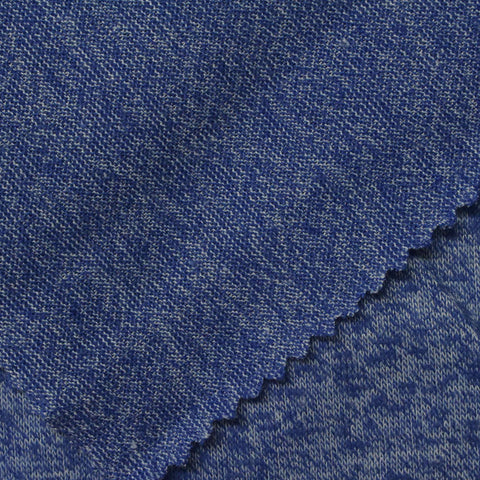 Blue Marl Chunky Knit, Cotton-Poly, 189 gsm