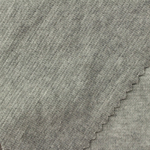 Heather Grey Marl Rib Knit, Poly-Cotton, 295 gsm