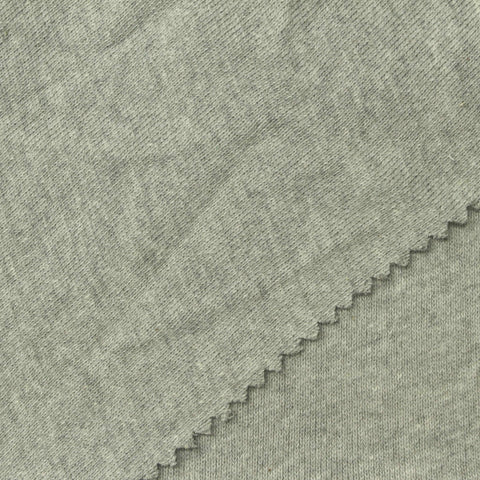 Heathered Grey Marl Rib Knit, Cotton-Poly, 270 gsm