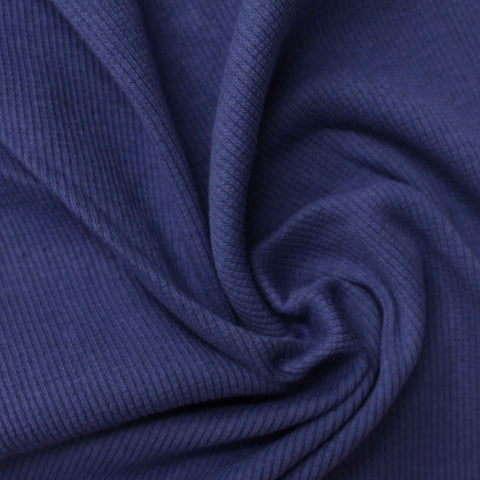 Navy Ribbed Rib Knit, Cotton