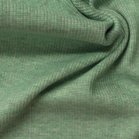 Green Heathered-Marl Rib Knit, Poly-Cotton