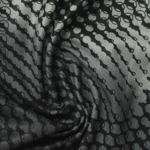 Grey Geometric-Circle Birdseye Knit, Polyester
