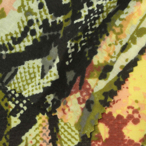 Black Bold-Snakeskin Piqué Knit, Viscose-Nylon