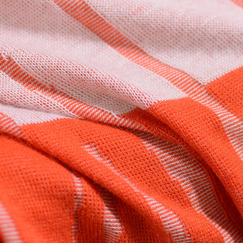 Orange Vertical-Line Jacquard, Viscose