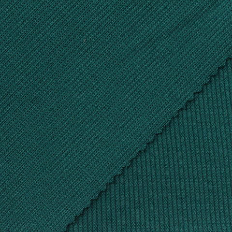 Polyester Stretch Rib Knit Fabric, 293 gsm — Green