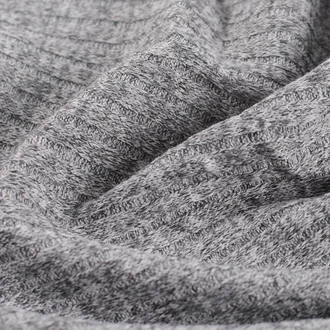 Grey Heather Rib Knit, Polyester, 218 gsm