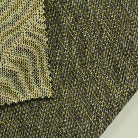 Olive Marl French Terry, Cotton-Poly