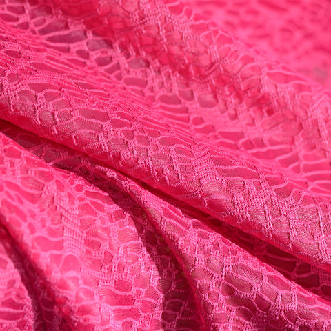 Fuchsia Openwork Jersey Knit, Polyester