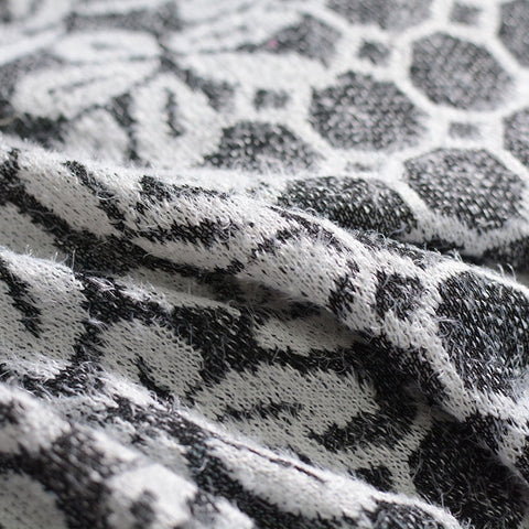 Black Floral Chunky Knit, Polyester