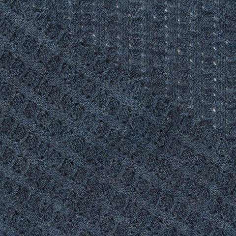 Dark Blue Marl Waffle Knit, Poly-Viscose