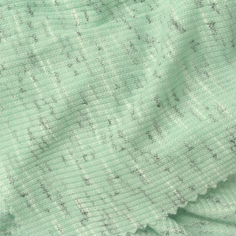 Jacquard Slub Viscose Polyester Rib Knit Fabric, 135 gsm, 168 cm — Green