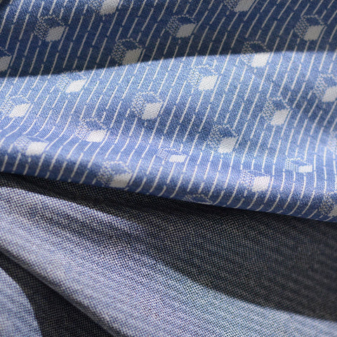 White Stripes Jacquard, Poly-Viscose