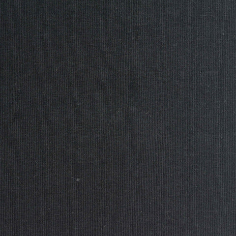Cotton Stretch Rib Knit Fabric, 280 gsm, 150 cm — Black
