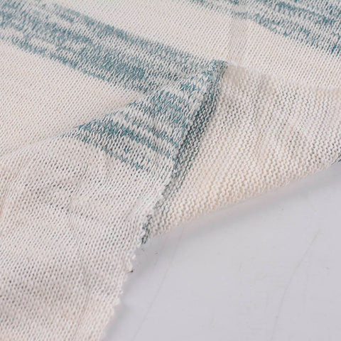 Off-White Horizontal-Stripe Chunky Knit, Poly-Cotton